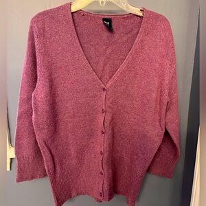 Cashmere wool blend cardigan purple medium